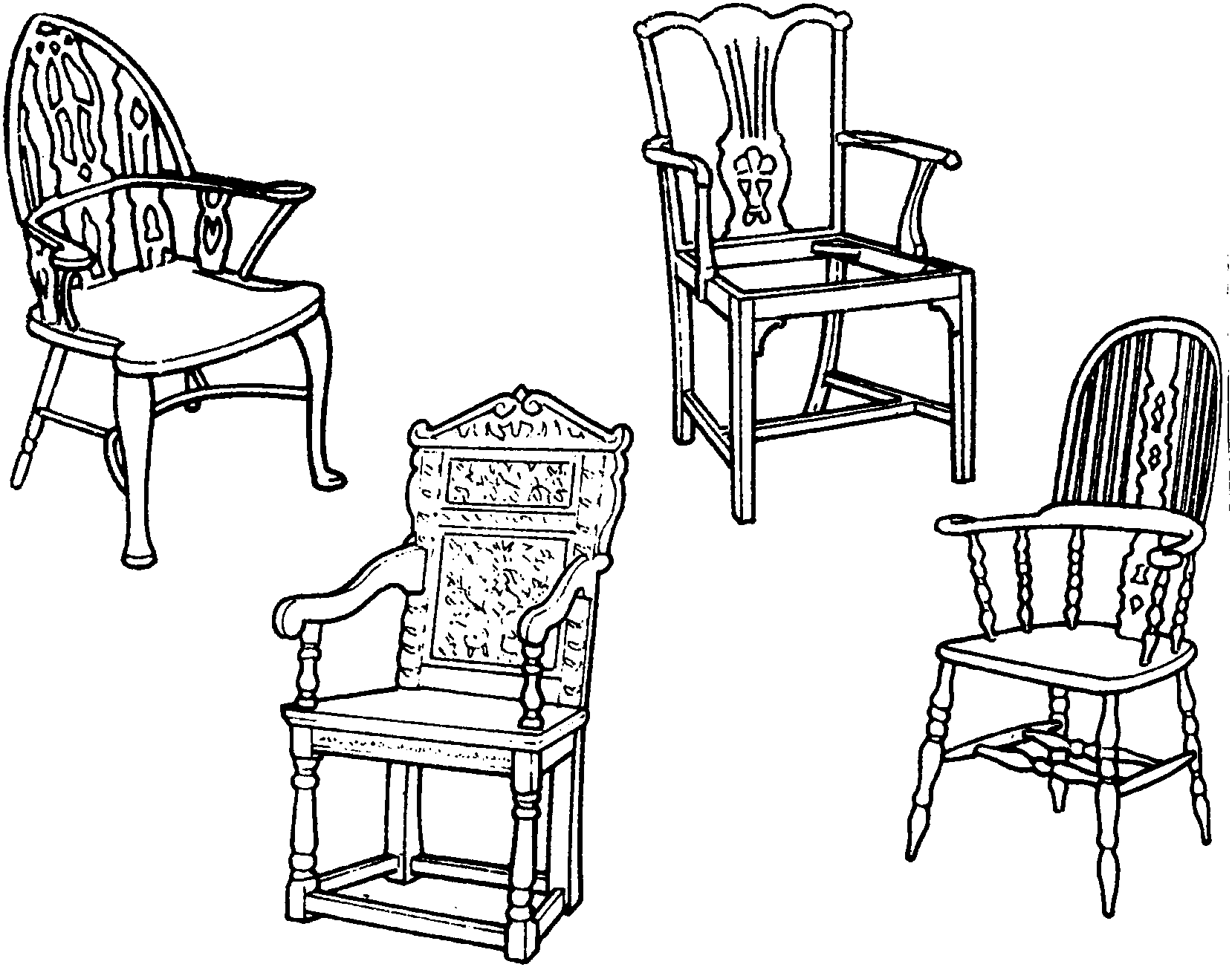 椅子各部件详细图样